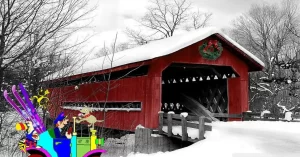 Gracias al techo inclinado, la nieve se desliza hacia el río en invierno y no hay peligro de hundimiento del puente debido al peso de la nieve.