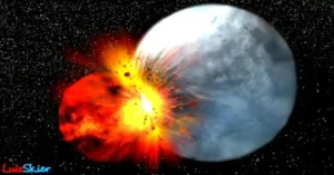La teoría del gran impacto, también conocida como la hipótesis de Theia, propone que la Luna se formó a partir de los escombros de una colisión entre la joven Tierra y un objeto del tamaño de Marte llamado Theia, hace unos 4.500 millones de años. Este impacto no solo formó la Luna, sino que también habría dejado huellas en la composición de la Tierra, con restos de Theia incorporándose al manto terrestre.