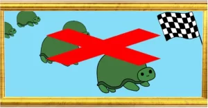 Se prohiben las carreras de tortugas, sobre todo aquellas en que no haya apuestas.