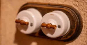 Estos antiguos interruptores de cerámica estaban en todos los hogares. Yo creo que era el único modelo que existía en el mercado.