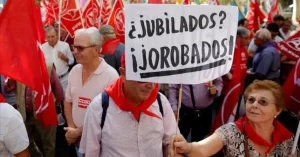 Manifestación convocada en Madrid en defensa de las pensiones.