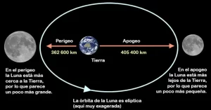 En su desplazamiento alrededor de la Tierra la Luna describe una elipse