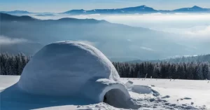 La nieve utilizada para la construcción de los iglues sirve como aislante, ayudando a conservar el calor corporal. En un iglú puede haber hasta 40 grados más que en el exterior.