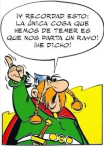 En el año 50 antes de Jesucristo toda la Galia está ocupada por los romanos… ¿Toda? ¡No! Una aldea poblada por irreductibles galos resiste, todavía y como siempre, al invasor. Una aldea poblada por galos que no le temían a nada, excepto a que 'los rayos cayesen sobre sus cabezas'.