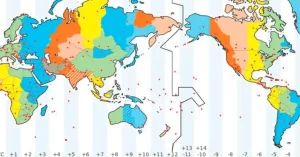 La Línea Internacional de Cambio de Fecha pasa por el Estrecho de Bering entre Alaska y Siberia, haciendo que ambos lados del Estrecho tengan diferentes fechas. La línea se desvía entre islas, territorios y países para evitar dividirlos en días diferentes.